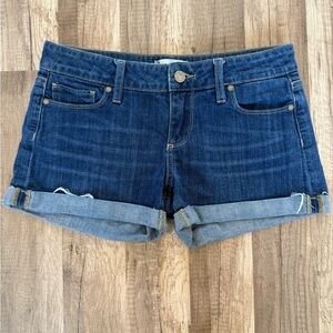 Classic Dark Blue Denim Roll-Cuff Women’s Shorts PAIGE